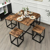 5-Piece Dining Table & Chair Set Bar Pub Table and Four Stool Set w/ MDF Table