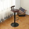 2 PU Breakfast Bar Stools Leather Seat Pub Style Vintage Wood Swivel Adjustable