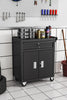 1 Drawers 2 Doors Tool Storage Garage Trolley Wheel Cart Shelf Workshop Steel UK