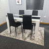 Dining Table Set and 6 4 black white Leather chairs kitchen table set of 4 or 6