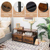 2-drawer Dresser Industrial Floor Storage Cabinet TV Stand w/ 2-tier Open Shelf