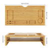 Bamboo Monitor Stand 2-tier Laptop Tablet with Holder Computer Riser Stand