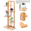 6 Pots Wood Flower Rack Plant Stand Shelves Bonsai Display Shelf Indoor Outdoor