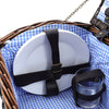 Rustic Wicker Woven Food Hamper 2/4 Person Cutlery Picnic Basket Set with Handle