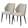 2/4/6pcs Dining Chairs Set Faux Leather Seat Back Metal Legs Kitchen Chair