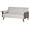 3-Seater Sofa Bed Click-Clack Button-Tufted Settee Recliner Couch Beige