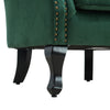 Upholstered Velvet Armchair Queen Anne High Back Oyster Wingback Chair Sofa Seat