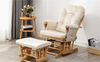 ONPNO Replacement Velvet Cushions 5PCS Set for Glider Rocking Chair and Stool