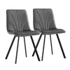 2x Velvet Dining Chairs Dining Room Chairs Grey Seat Metal Legs Home Furniture