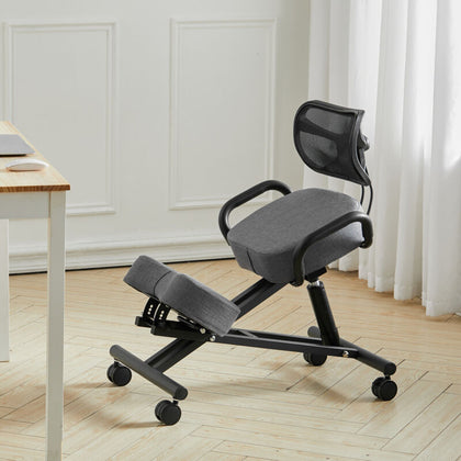 Kneeling Chair w/Mesh Back Support&Wheels Adjustable Posture Computer Desk Chair