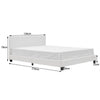 Modern King Sized White Leather Bedframe LED Mood Lighting Bed 4FT6 Designer