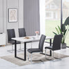 Grey Dining Table And 4 Chairs Dining Room Wood kitchen table and Leather chairs