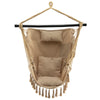 Hammock Macrame Swing Chair Home Garden Hanging Rope Seat with Pillow & Cushions