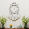 Oversize Silver Mirrored Crystal Wall Clock Glitter Surface Vertical Mount Clock