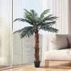UK Large Faux Palm Tree Fake Artificial Green Plants Realistic Tree Garden 120cm