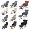 PU Leather Swivel Chair Recliner Armchair Home Lounge Sofa Chair With Footstool