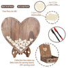 3D Wood Retro Wedding Guest Book Heart Shape Frame DIY Box W/88 Signature Heart