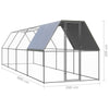 Outdoor Chicken Cage 2x8x2 m Galvanised Steel F9E3