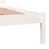 vidaXL Bed Frame Wood Pine 75x190 cm White 2FT6 Small Single GF0
