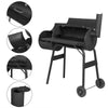 Barbecue Grill Charcoal BBQ Grill Trolley w/ Wheel Portable Garden Camping Party