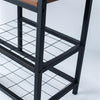 Industrial Metal Coat Rack Shoe Bench Storage Shelves Hooks For Home Living Room