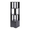 136cm Slim 4-Tier Bookcase Corner Display Cabinet Storage Shelf Cupboard Tall