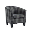 Modern Tartan Fabric Tub Chair Beige or Grey Armchair Occasional Accent Chair