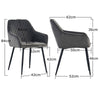 1/2/3/4/6X Dining Chairs PU Padded Seat Breakfast Chairs Metal Legs Home Office