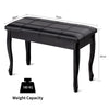PU Leather Piano Bench Double Duet Seat W/Padded Cushion and Storage Compartment