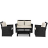 Rattan Garden Furniture 4 Seater Corner Sofa Dining Coffee Table Outdoor Patio