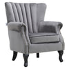 High Back Armchair Lounge Chair Sofa with Studs Nailhead Upholstery Velvet Seat