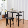 3PCS High Table & Chair Set Bar Kitchen Dining Breakfast Furniture Padded Stools