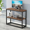 Console Table Sofa Table with Storage Shelves 3-Tier Industrial Entrance Table