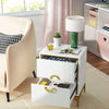 White Bedside Table Wooden Cabinet 1 Storage Drawer Gold Metal Handle Legs