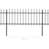Garden Fence with Spear Steel 13.6x0.8 m Black R5K2