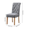 2/4/6x Fabric Button Tufted Dining Chairs Upholstered Kitchen Dining Room Grey