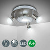 Modern LED Ceiling Lights Adjustable Spotlight 4 Way Round Plate with 4x Bulbs