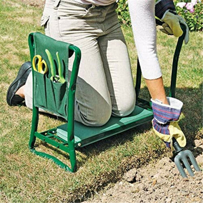 Garden Kneeler Seat or Tool Pouch Foldable Bench Stools Gardeners or Weed Puller