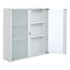 Bathroom Wall Cabinet Double Frosted Glass Door Storage Shelf Organiser Cupboard