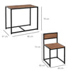 HOMCOM 3 Pcs Table Stool Set Dining Room Bar Modern Style Furniture Metal Frame