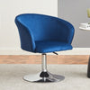 1pc Barstool Velvet Cushioned Bar Stool Metal Base Salon Pub Chair Adjustable