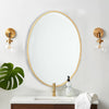 Modern Metal Frame Oval Wall Mirror Glass Bathroom Vanity Make-up Bathroom Gold