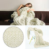 Large Soft Chunky Knit IvoryWhite Thick Blanket Handwoven Throw Sofa Bed Blanket