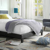Upholstered Bed Frame PU Headboard Double/Single Size Bed Platform in Black