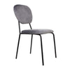 Velvet Dining Chairs 4pcs Grey Stackable Fabric Seat Metal Leg Home Office Chair