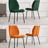 Set of 2 Velvet Dining Chairs Padded Seat Metal Legs Kitchen Home Office UK