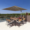 3M Patio Offset Umbrella Cantilever Parasol w/ Cross Base Tilting Market Parasol