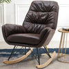 Occasional Rocking Armchair Distressed Leather Padded Relaxing Chair Tuft Back