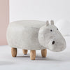 Hippo Faux Leather Animal Stools Footstools Ottomans Kids Gift Toy Brown / grey