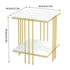 55cm Tall Coffee Table End Side Table Golden Pole Legs Support Desk Nightstand